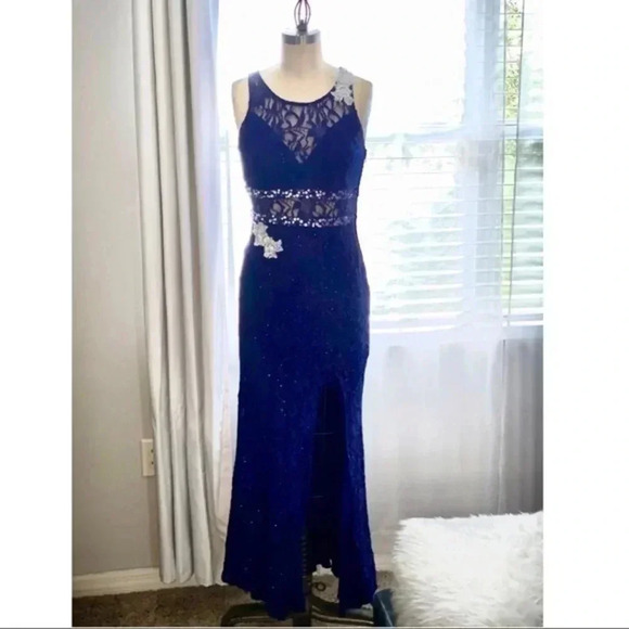 Sparkly Navy Evening Dress​​ - Picture 1 of 8